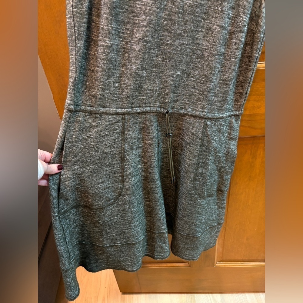 W By Worth Heather Green Sleevless Wool Knit Dress Mock Neck Drawstring Waist - Picture 2 of 13
